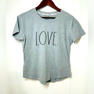 Rae Dunn Women’s Gray LOVE Short Sleeve T-Shirt size Small